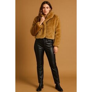 GAP Women's True Skinny Mid Rise Faux Leather Pants Size 32/14R 33x29 Black NWT